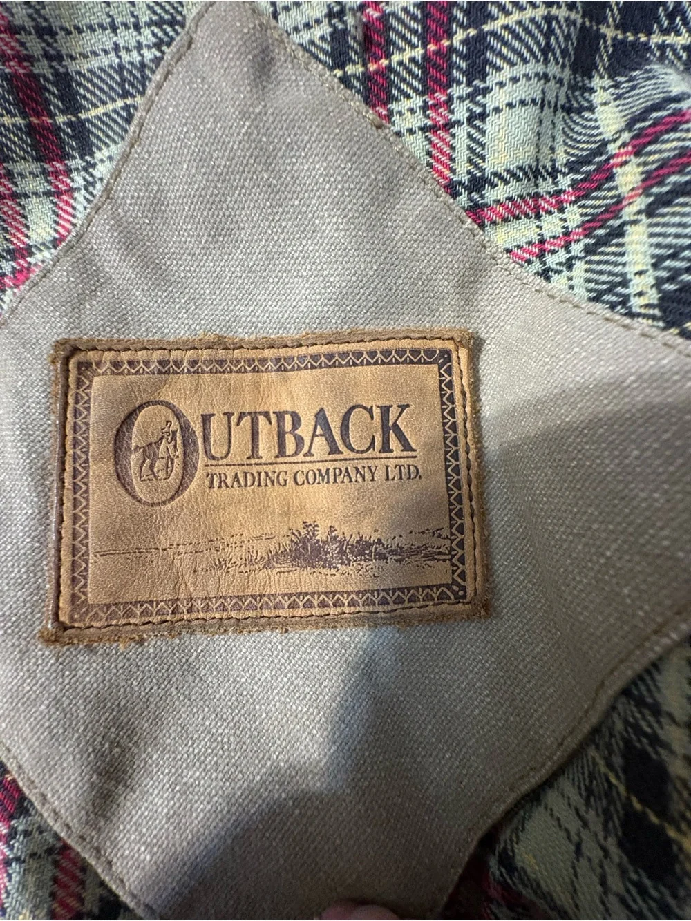 Outback Trading Co. utility Jacket men tan canvas oilskin utility hooded medium